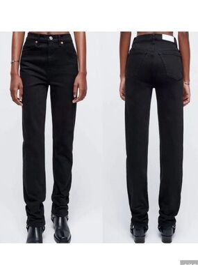Re/DONE 70s Straight Black High-Rise Jeans - women’s size 29